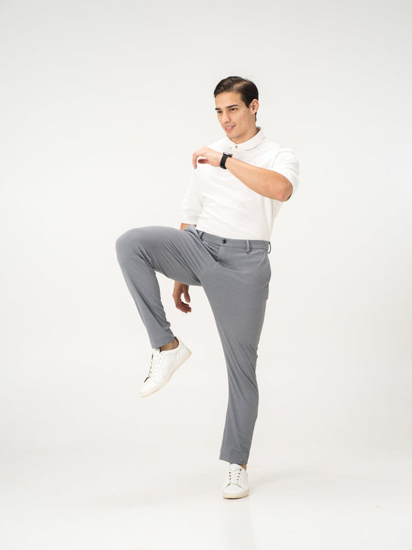 Light Grey Slim Fit Power Stretch Pants