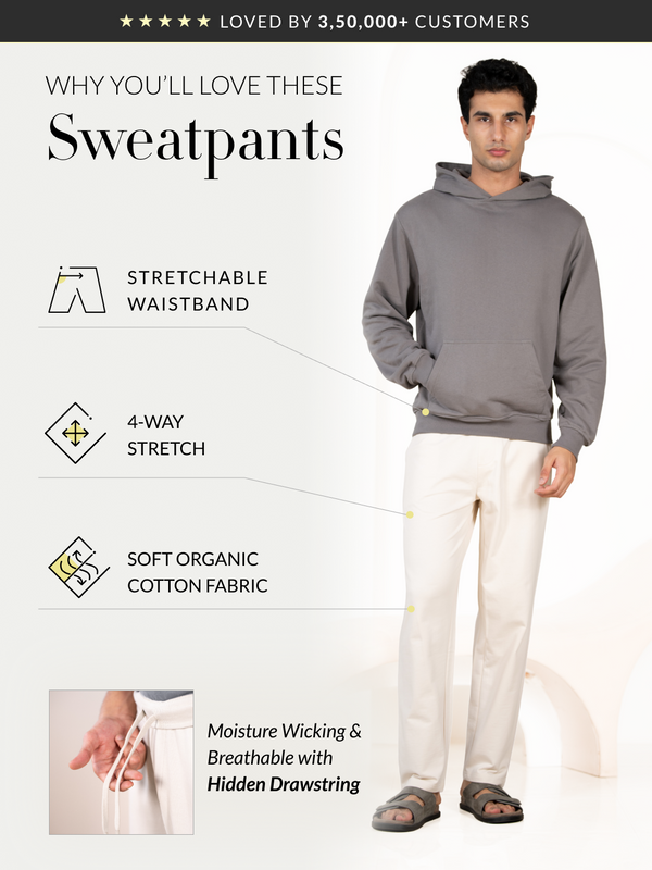 Atlas Cream Cotton Sweatpants