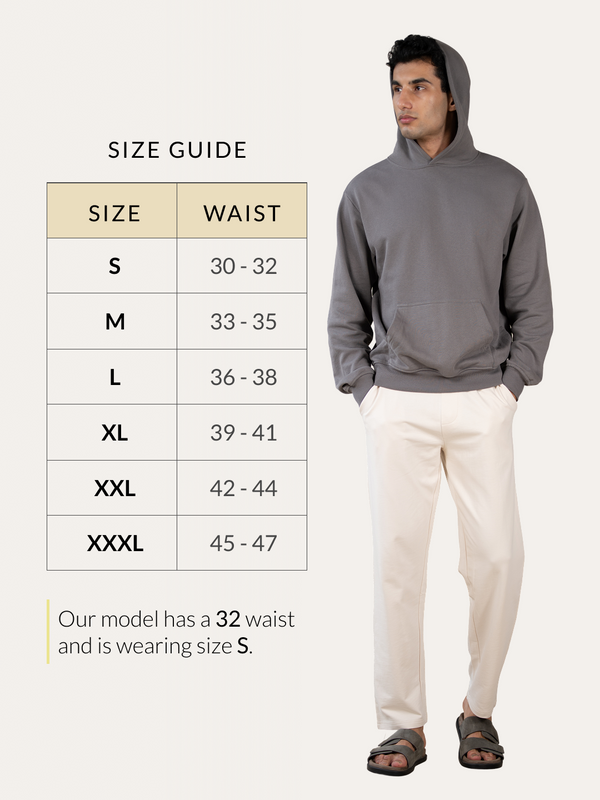 Atlas Cream Cotton Sweatpants