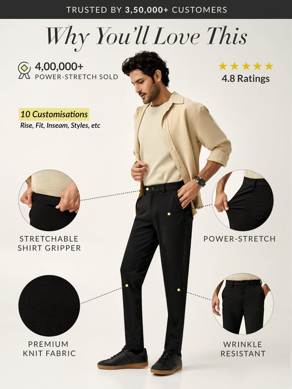 Bangalore Black Power-Stretch Pants