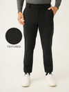 Black Twill Structured Slim Fit Power Stretch Pants