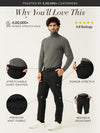 Black Twill Structured Slim Fit Power Stretch Pants