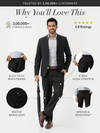 Brisk Black Water Repellent Relaxed Fit Stretch Formal Pants