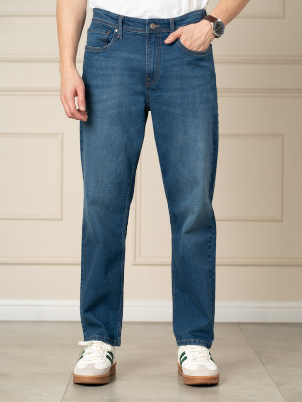 Breaker Blue Whiskered Relaxed Fit Jeans
