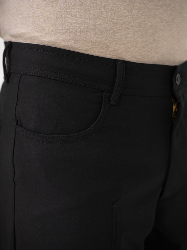 Lunar Black Relaxed Fit Korean Pintuck Pants