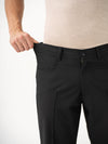 Lunar Black Relaxed Fit Korean Pintuck Pants