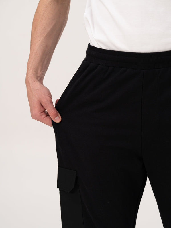 Motion Black Relaxed Fit Cargo Sweatpants