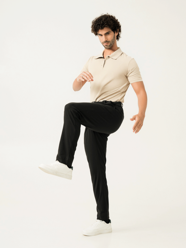 Deep Black Slim Fit Power Stretch Pants