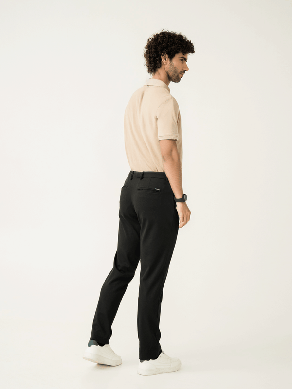 Deep Black Slim Fit Power Stretch Pants