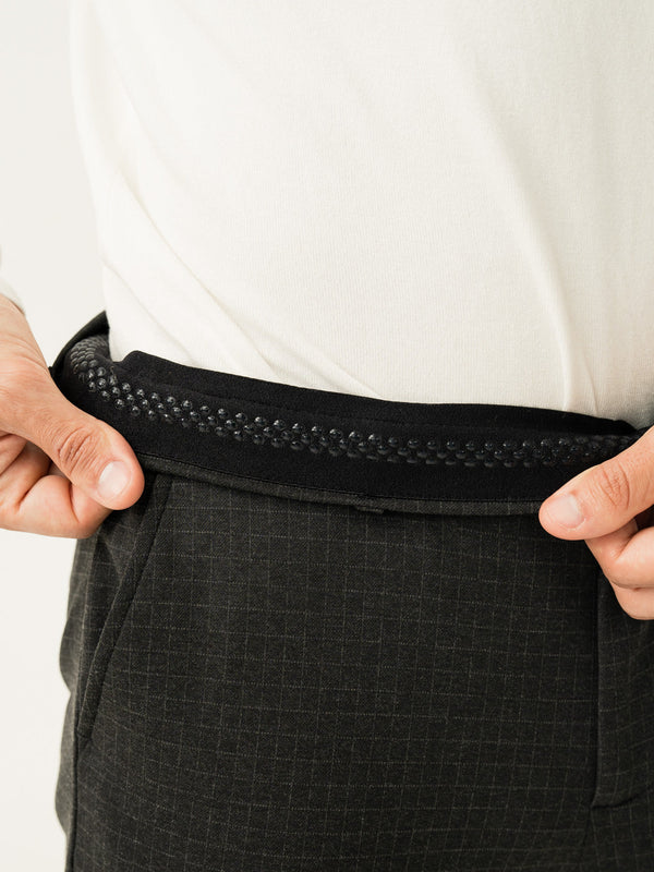 Belfast Black Checks Slim Fit Power Stretch Pants