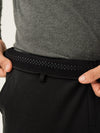 Black Twill Structured Slim Fit Power Stretch Pants