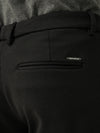 Black Twill Structured Slim Fit Power Stretch Pants
