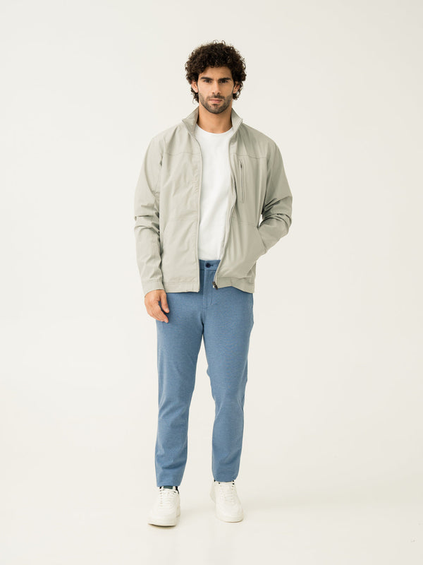 Tidal Blue Melange Slim Fit Power Stretch Pants