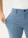 Tidal Blue Melange Slim Fit Power Stretch Pants