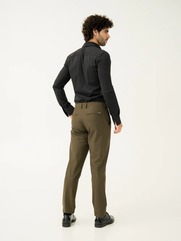 Always Olive Slim Fit Stretch Formal Pants