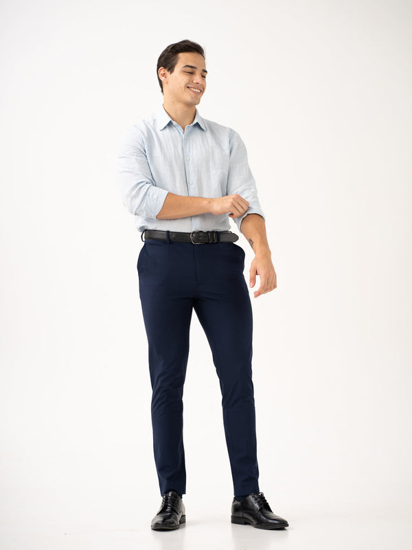 Daily Navy Slim Fit Stretch Formal Pants