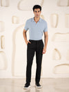 Distant Black Houndstooth Slim Fit Power Stretch Pants