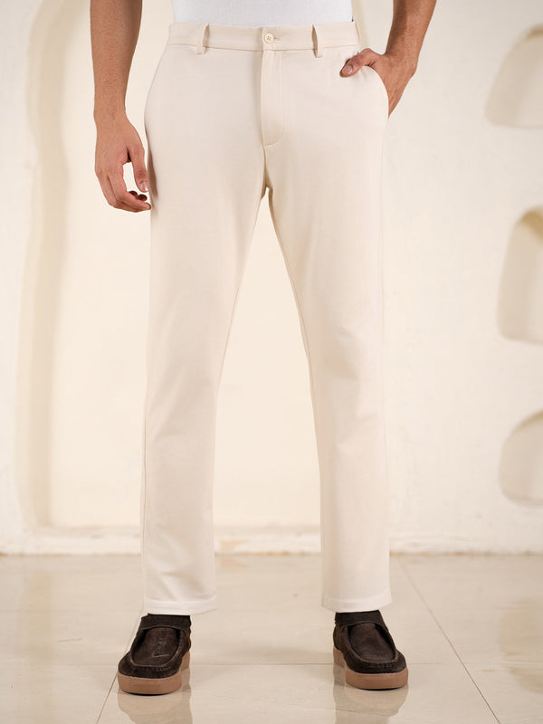 Malai Cream Soft-touch Slim Fit Power Stretch Pants