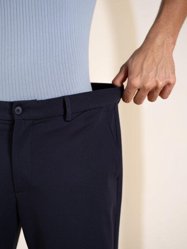 Malai Navy Soft-touch Slim Fit Power Stretch Pants
