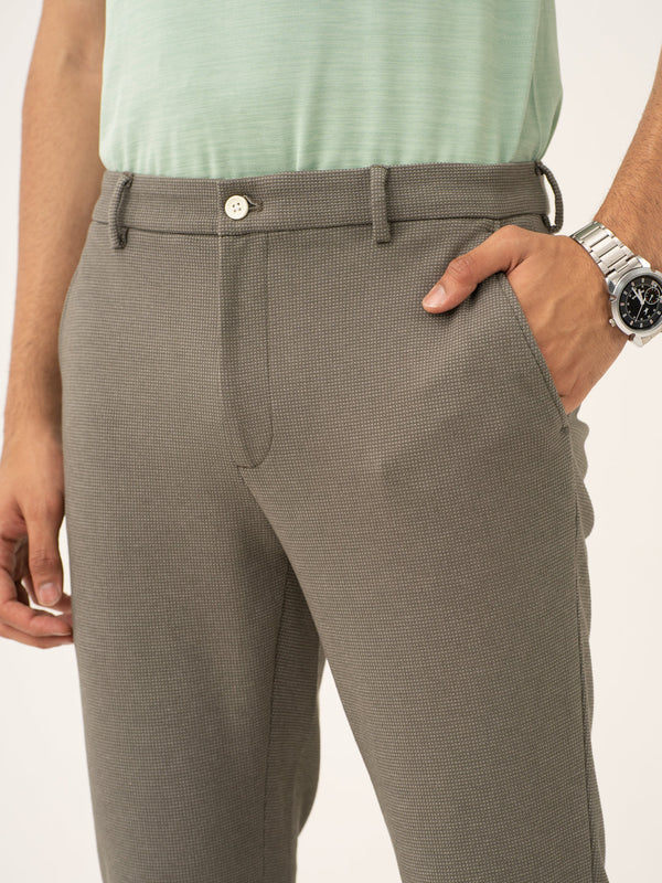 Crypto Green Waffle Textured Power-Stretch Pants