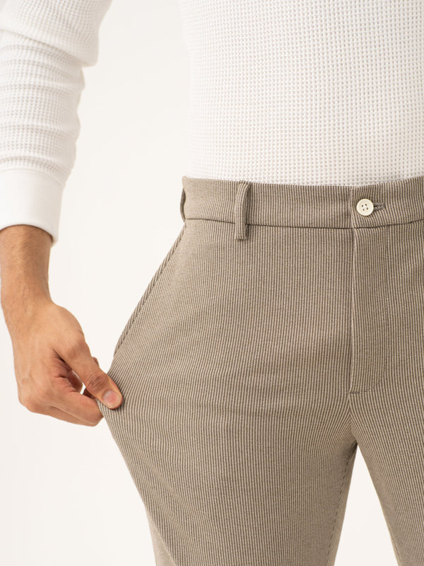 Jupiter Brown Houndstooth Power-Stretch Pants