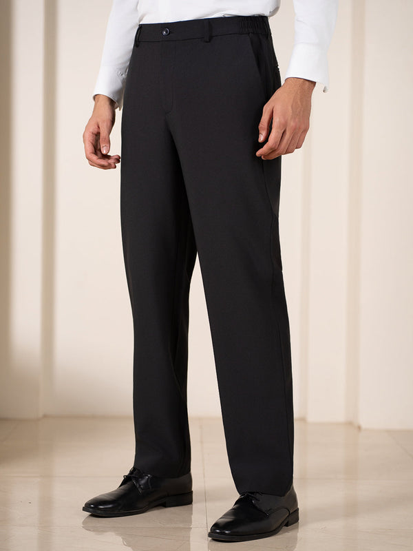 Sharp Black 247 Relaxed Fit Smart Formal Trousers