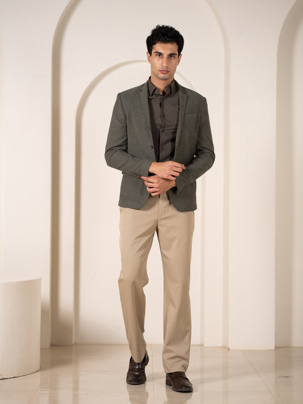 Uncommon Beige 247 Relaxed Fit Smart Formal Trousers