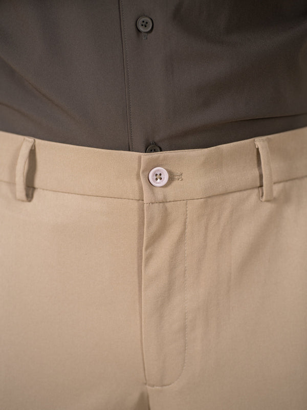 Uncommon Beige 247 Relaxed Fit Smart Formal Trousers