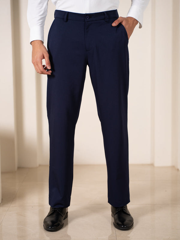 Workday Navy 925 Relaxed Fit Smart Formal Trousers
