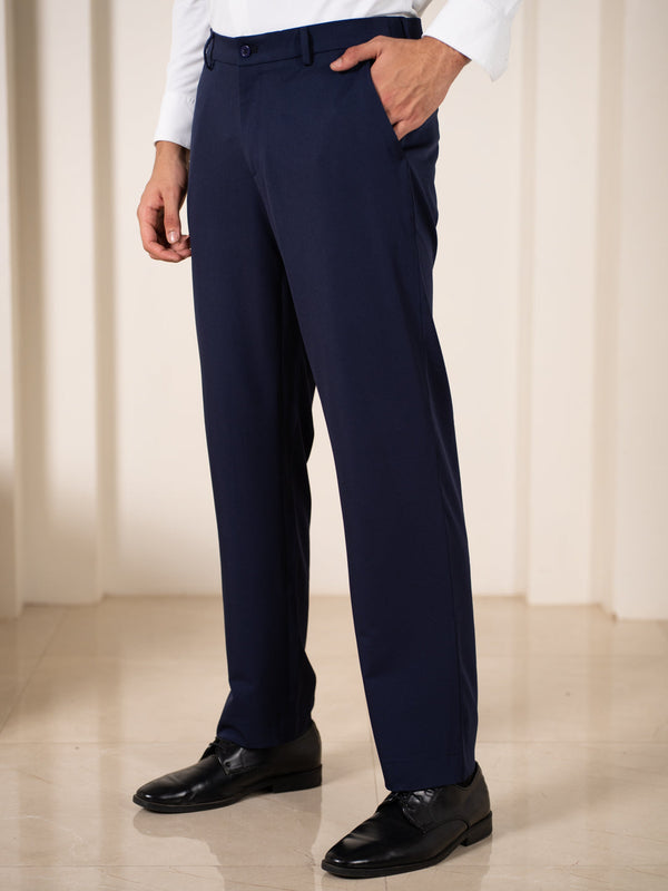 Workday Navy 925 Relaxed Fit Smart Formal Trousers