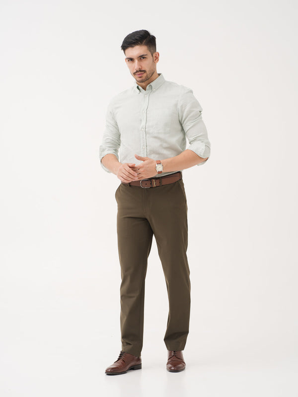 Always Olive Relaxed Fit Stretch Formal Pants