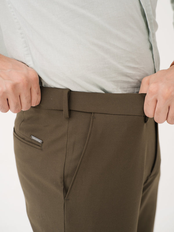 Always Olive Relaxed Fit Stretch Formal Pants