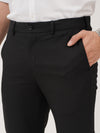 Monolith Black Luxury Twill Relaxed Fit Stretch Formal Pants