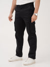 City Black Relaxed Fit Stretch Cargo Pants