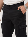 City Black Relaxed Fit Stretch Cargo Pants