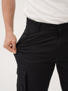 City Black Relaxed Fit Stretch Cargo Pants