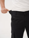 City Black Relaxed Fit Stretch Cargo Pants