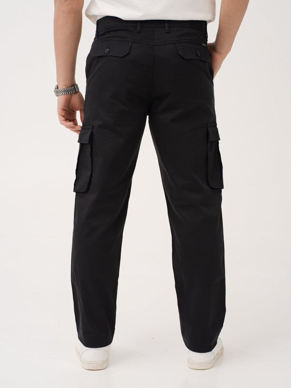 City Black Relaxed Fit Stretch Cargo Pants