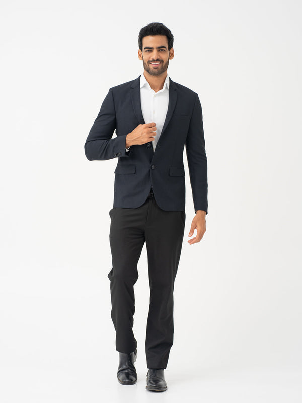 Brisk Black Water Repellent Relaxed Fit Stretch Formal Pants