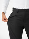 Brisk Black Water Repellent Relaxed Fit Stretch Formal Pants