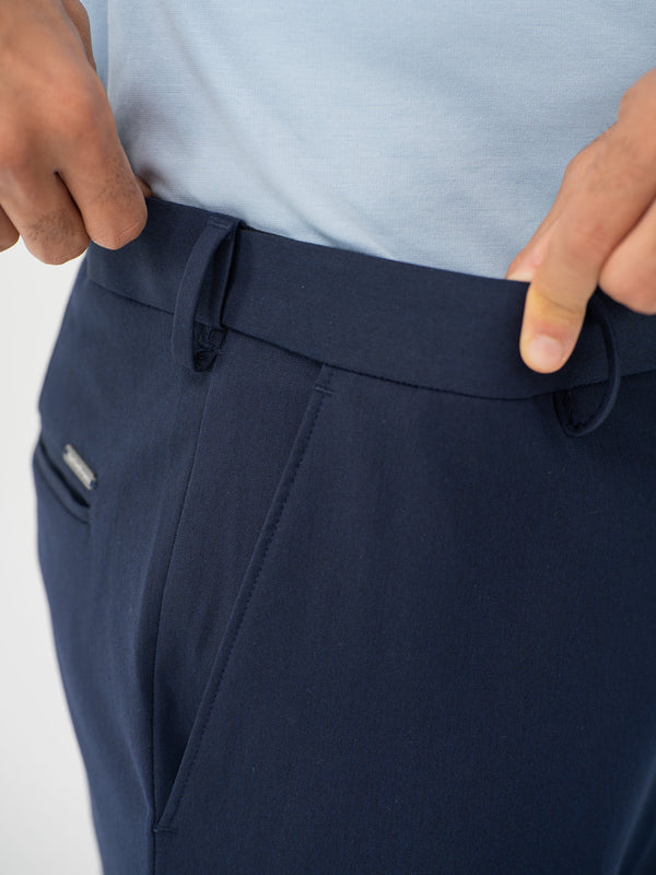 Wind Blue Water Repellent Relaxed Fit Stretch Formal Pants