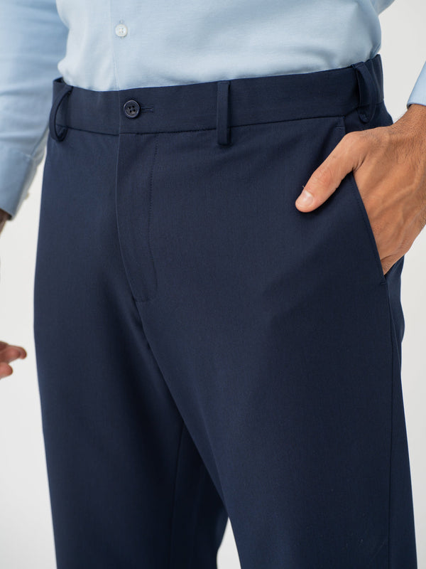 Wind Blue Water Repellent Relaxed Fit Stretch Formal Pants