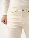 Ecru Beige Relaxed Fit Jeans