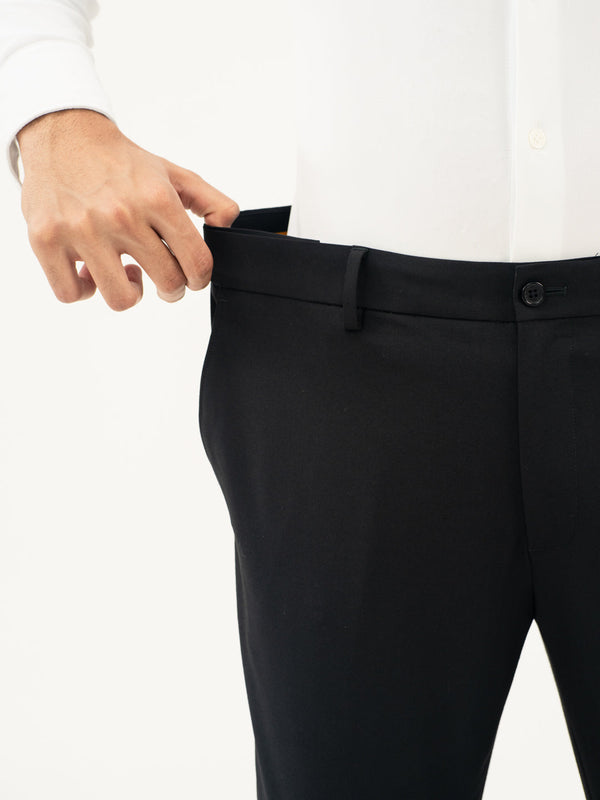 Everyday Black Slim Fit Stretch Formal Pants