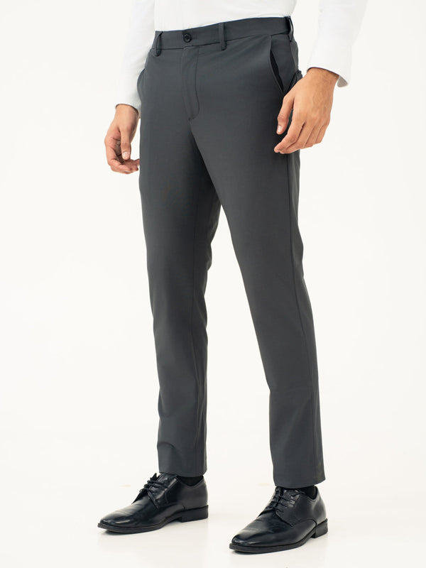 Dark Grey Stretch Formal Pants