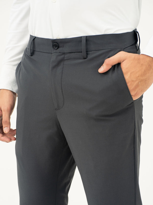 Dark Grey Stretch Formal Pants