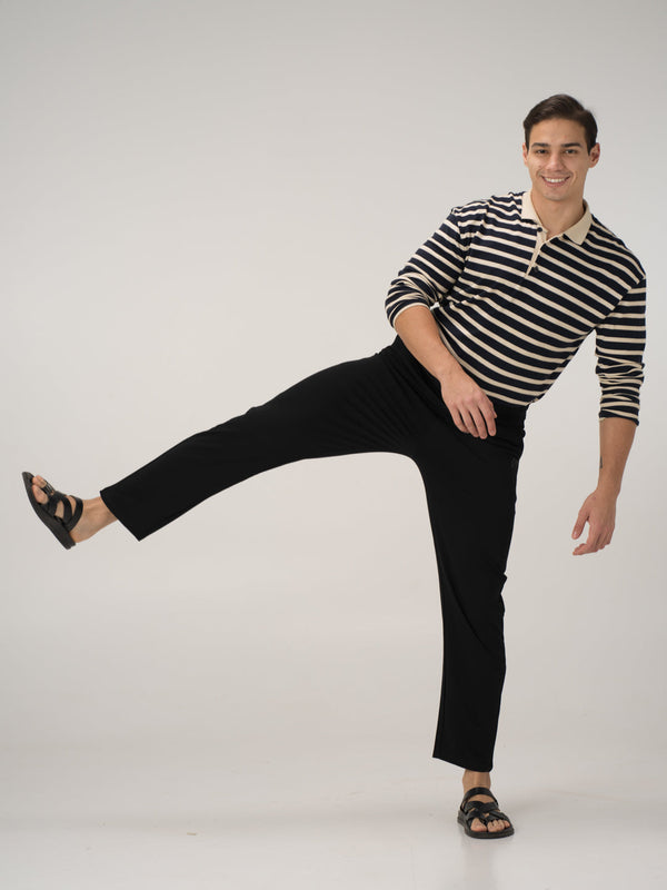 Vinyl Black Cotton Sweatpants