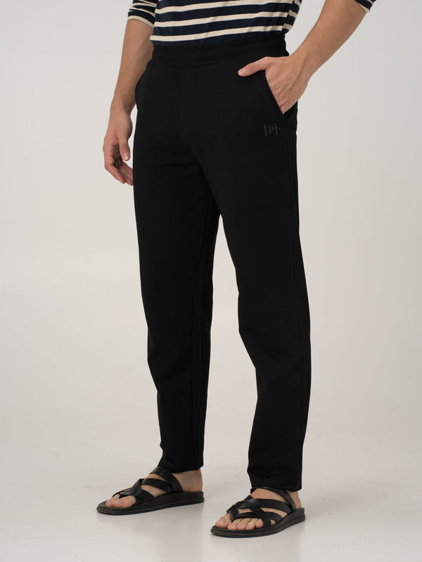 Vinyl Black Cotton Sweatpants