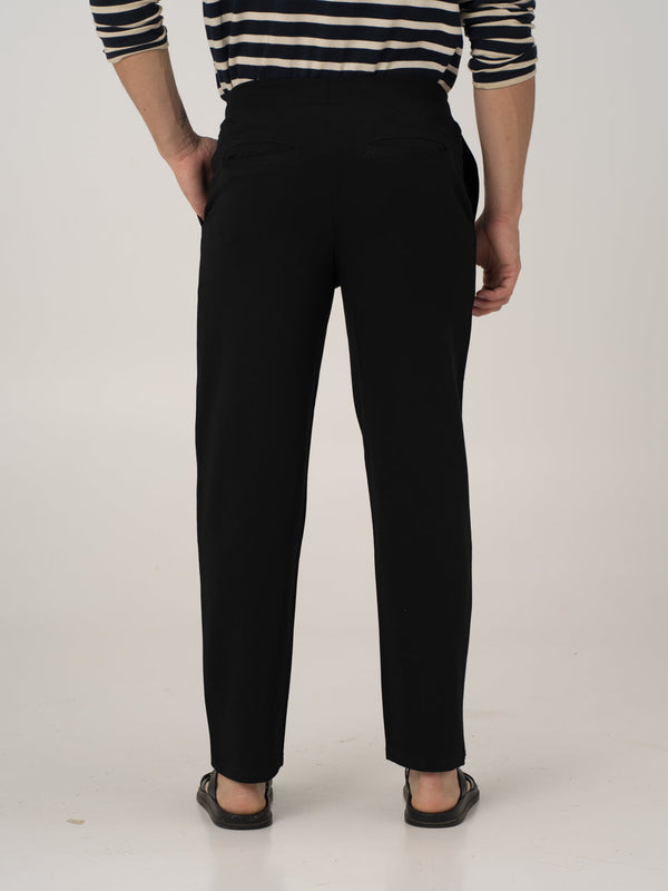Vinyl Black Cotton Sweatpants