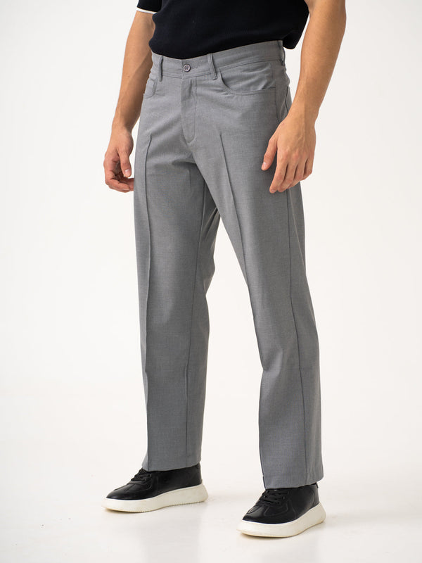 Haze Grey Relaxed Fit Korean Pintuck Pants